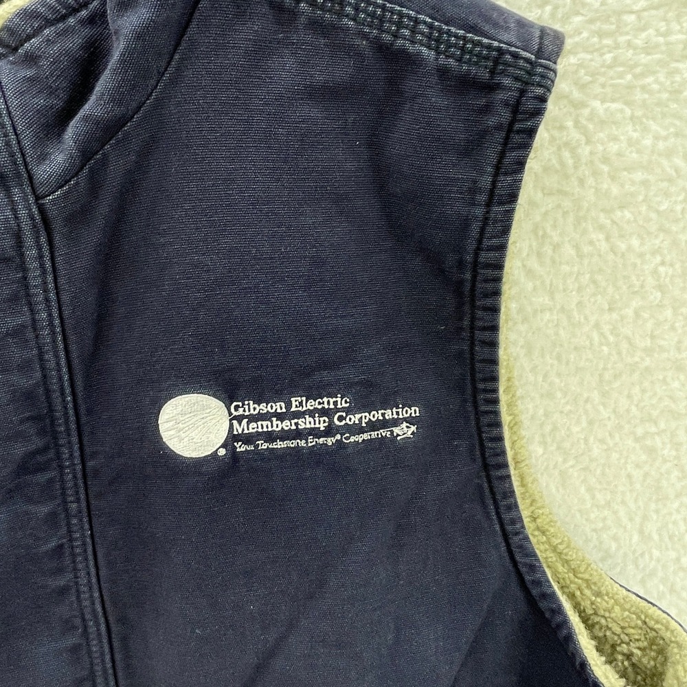 Vintage Carhartt Vest Mens 2XL Tall Blue Sherpa Lined FR Flame Resistant Cat 4 - Picture 6 of 13